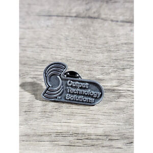 Vintage Output Technology Solutions OTS Solid Pewter Made in Canada Pin New